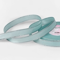 Лента репсовая 15мм*25&plusmn;1ярд(23м&plusmn;1м) серебряный нити №013 светло-голубой АУ