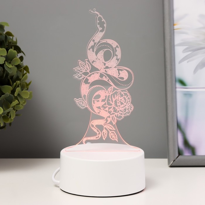 Светильник "Змея" LED RGB от сети 6,5х9,5х15 см