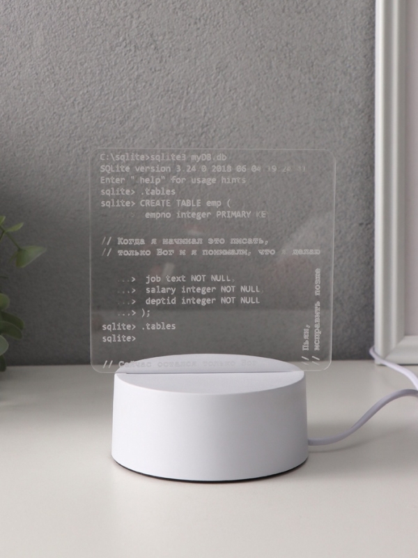 Светильник "Компьютерный код" LED RGB от сети RISALUX 9,5х15х16 см