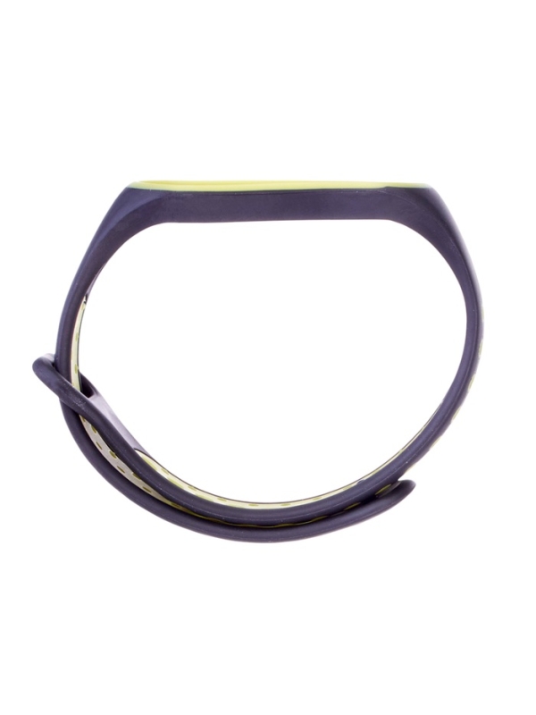 Ремешок Luazon для фитнес-браслета Mi Band 5/6/7, с перфорацией, чёрно-зелёный