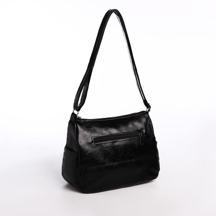 Сумка женская на одно плечо, на молнии, цвет чёрный Сумка женская на одно плечо, на молнии, цвет чёрный