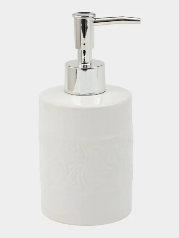 Дозатор для жидкого мыла "Modern Silver", цвет белый