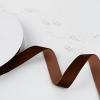 Лента бархатная, 20 мм, 18 &plusmn; 1 м, цвет коричневый №119