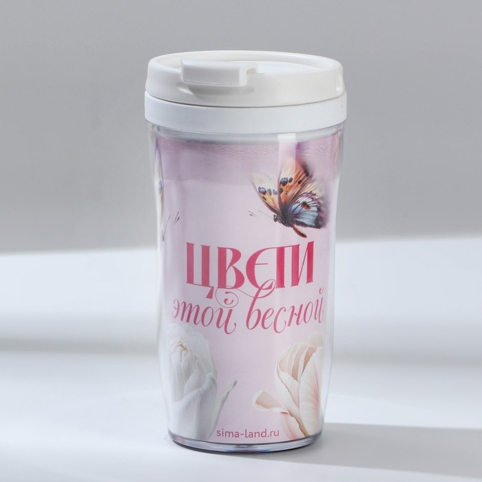 Подарочный набор: термостакан, ежедневник А6, 120 л., брелок, ручка &laquo;8 марта&raquo;