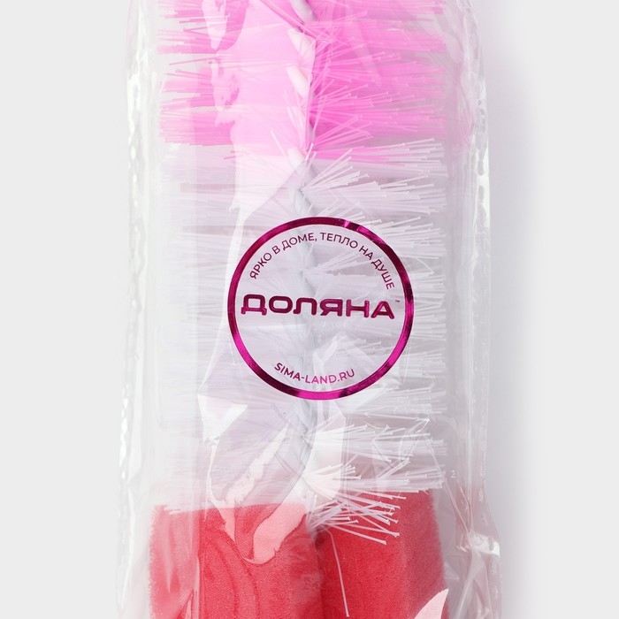 Ёршик для посуды с губкой Доляна, 5&times;34 см, цвет МИКС