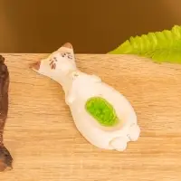 Подставка под благовония "Спящий кот" керамика, цв. бежевый, 11х4,5х1,5 см