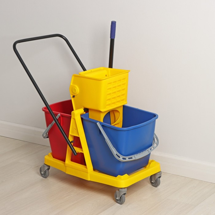 Тележка уборочная двухведерная, с отжимом, 46 л Тележка уборочная двухведерная, с отжимом, 46 л