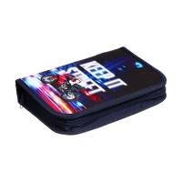 Пенал 1 секция 140 х 210 х 40 мм, откидной карман и косметичка, тканевый, Calligrata TOP Content "Мото" Пенал 1 секция 140 х 210 х 40 мм, откидной карман и косметичка, тканевый, Calligrata TOP Content "Мото"