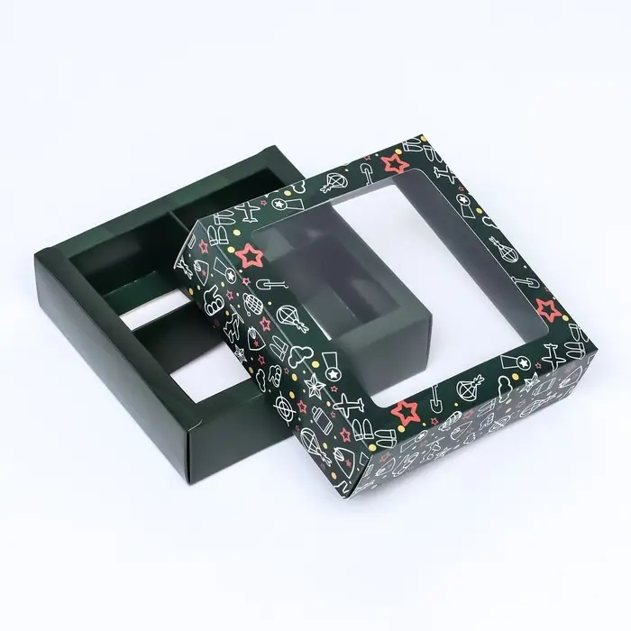 Коробка для 4 конфеты, &laquo;23 Февраля&raquo; 12.6&times;12.6&times;3.5 см