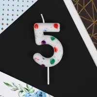 Свеча для торта, цифра &laquo;5&raquo;, 5,5 х 8 см