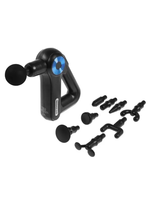 Массажёр для тела LEM-11, перкуссионный, 9 насадок, 9  режимов, черный