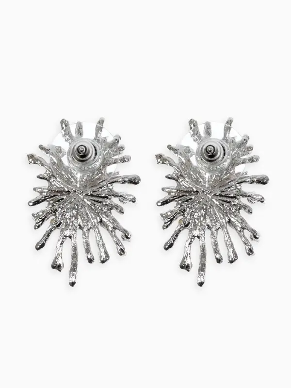 Серьги "Феерверк", цвет белый в серебре