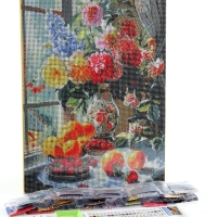Алмазная мозаика с полным заполнением на холсте с подрамником &laquo;Натюрморт&raquo;, 30 х 40 см
