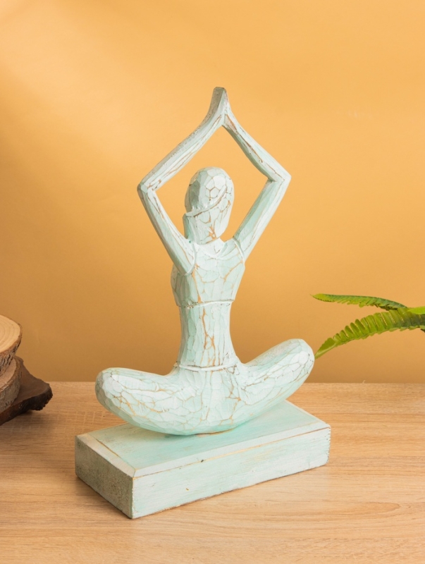 Сувенир "Медитация" дерево 22х10х35 см, цв. мятный