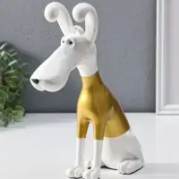 Сувенир полистоун "Пёсик в золотой кофточке" 9х22х26,5 см