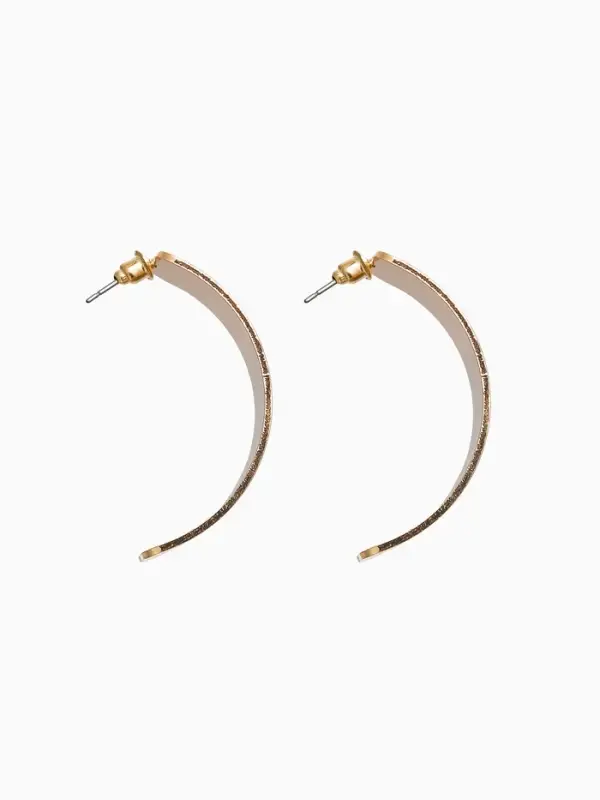 Серьги металл "Дуга" гладкая, тренд, цвет золото