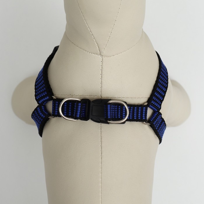 Шлейка рельефная 36-49 х 1,5 см, сине-чёрная