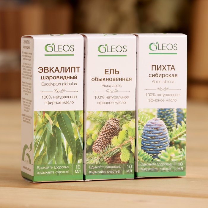 Эфирное масло "Пихта, Эвкалипт, Ель", набор 3 шт по 10 мл Oleos