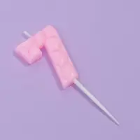 Свеча для торта &laquo;Цифра 7&raquo;, светло-розовая