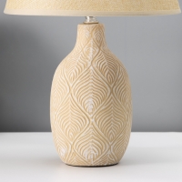 Настольная лампа с абажуром RISALUX &laquo;Джесси&raquo;, Е14, 40 Вт, бежево-белый, 25&times;25&times;39 см