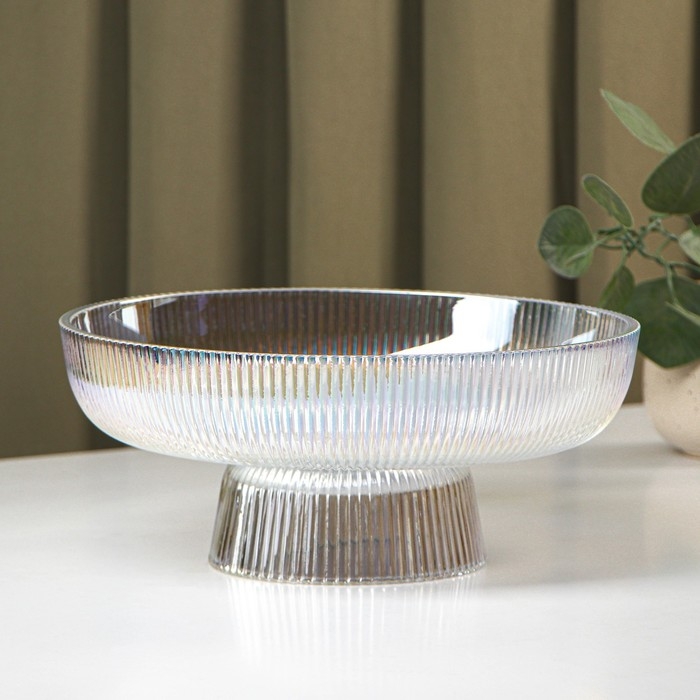 Ваза для фруктов &laquo;Камелия&raquo;, 26&times;11 см, цвет перламутровый