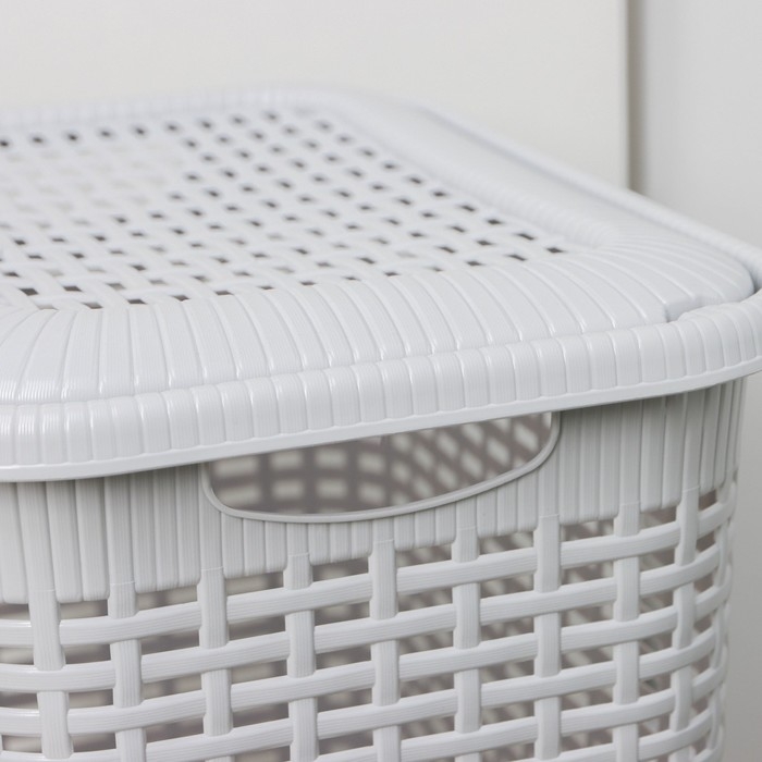 Корзина бельевая, 30 л, 38&times;26&times;46 см, с крышкой, МИКС