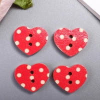 Набор пуговиц декоративных дерево "Сердечки" (набор 18 шт) 1,7х1,7 см Набор пуговиц декоративных дерево "Сердечки" (набор 18 шт) 1,7х1,7 см