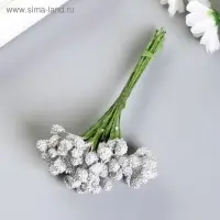 Декор веточка " Шишечки золото/серебро" (набор-букет 12 веточек) 9 см