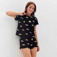 Пижама женская (футболка и шорты) KAFTAN Egg р. 48-50, черный Пижама женская (футболка и шорты) KAFTAN Egg р. 48-50, черный