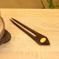 Заколка для волос фигурная, дерево Соно, ракушка, 17х4 см, цв. тёмно-коричневый