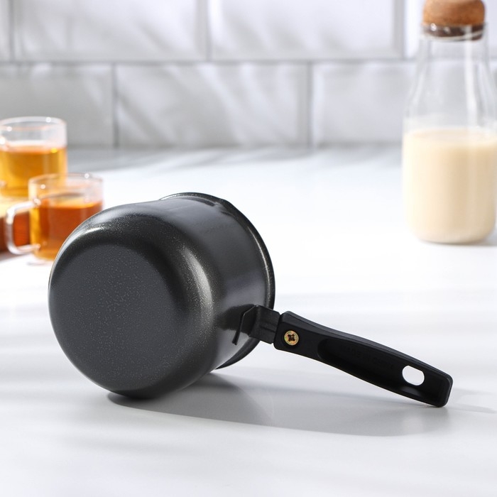 Турка &laquo;Мортен&raquo;, 600 мл, 20,5&times;9,7&times;8,5, пластиковая ручка, антипригарное покрытие, цвет чёрный