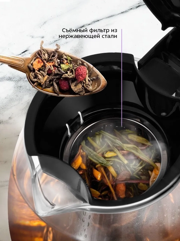 Чайный набор КТ-6737 чайник электрический - 2 л