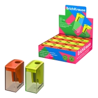 Точилка 1 отверстие ErichKrause "City Mini" Neon, с контейнером, пластиковая, МИКС Точилка 1 отверстие ErichKrause "City Mini" Neon, с контейнером, пластиковая, МИКС