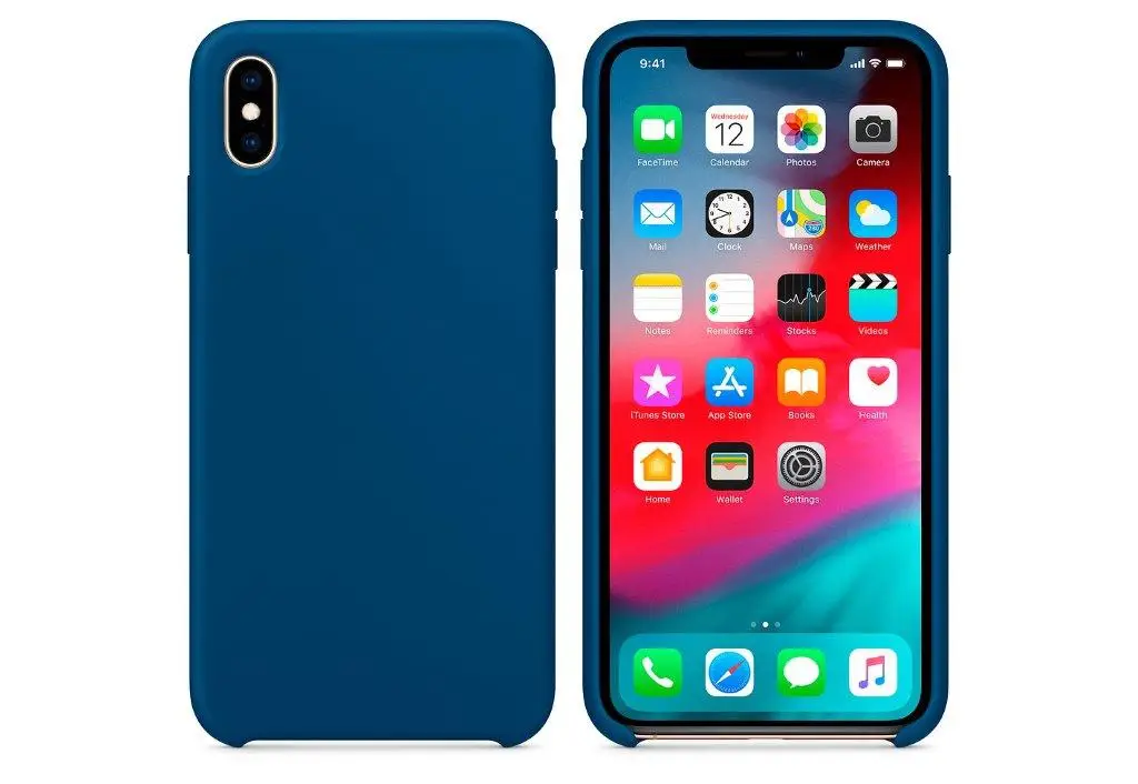 Чехол Iph XS Max Silicon Case 100% ORG Blue Horizon (c LOGO)
