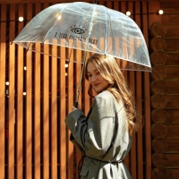 Зонт женский купол "Я тебя насквозь вижу", 8 спиц, d = 88 см, прозрачный Зонт женский купол "Я тебя насквозь вижу", 8 спиц, d = 88 см, прозрачный