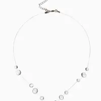 Колье на леске "Капля росы", цвет былй в серебре