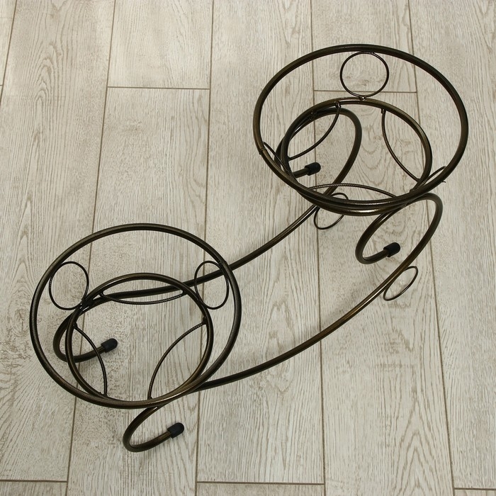 Подставка для цветов, напольная, на 2 горшка, d = 14 см, бронзовая, &laquo;Букет&raquo;