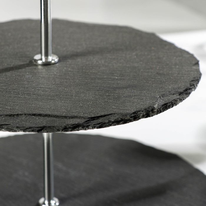 Блюдо из сланца Magistro Valley, 2-ярусное, d=25/20&times;24 см