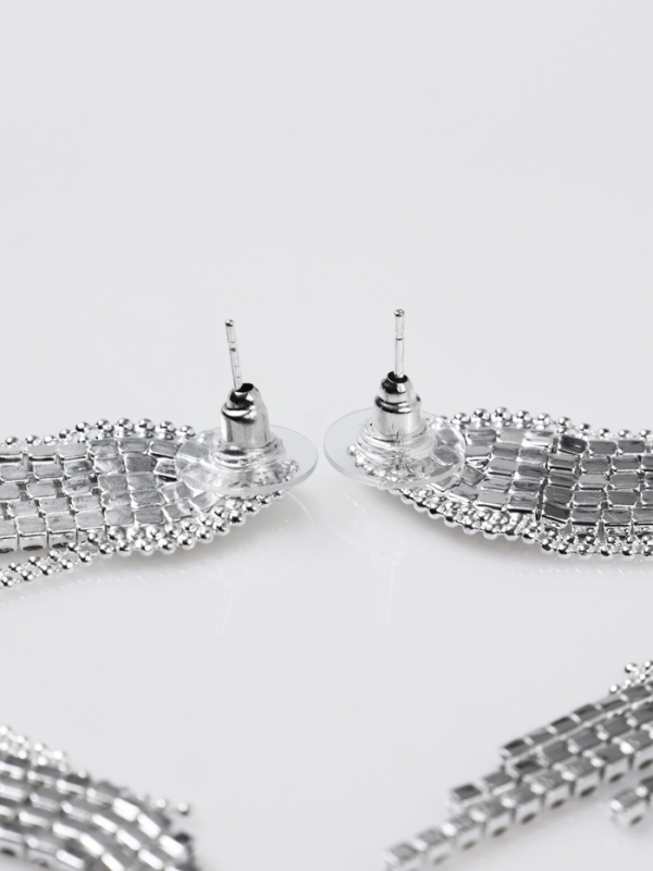 Серьги висячие со стразами &laquo;Вечное сияние&raquo; медуза, цвет белый в серебре