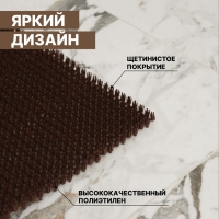 Покрытие ковровое щетинистое без основы &laquo;Травка&raquo;, 40&times;53 см, коричневый