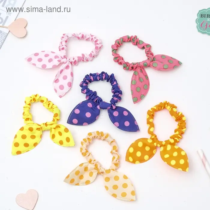 Резинка для волос &laquo;Веселые ушки&raquo;, кружева мелкий шарик, МИКС