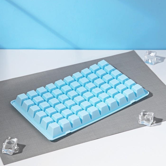 Форма для льда Доляна, 29&times;17,5&times;2,5 см, 60 ячеек, цвет МИКС