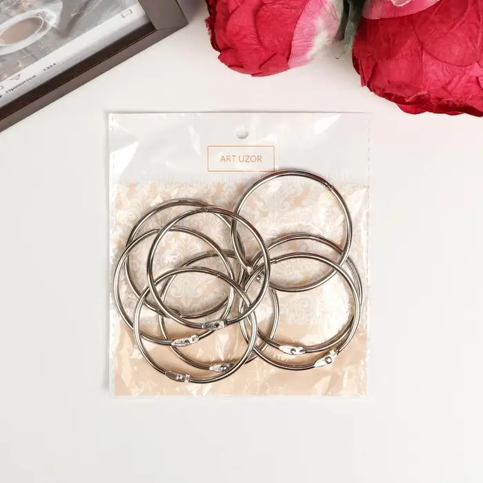 Кольцо для творчества (для фотоальбомов) "Серебро" внутр. d= 5 см внешн. d=5,5 см