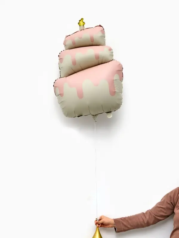 Воздушные шары "Розовый тортик" фольга, латекс, набор 12 штук