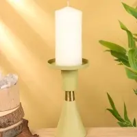 Подсвечник на 1 свечу текстурный "Оливковый" 10,5х10,5х19,5 см