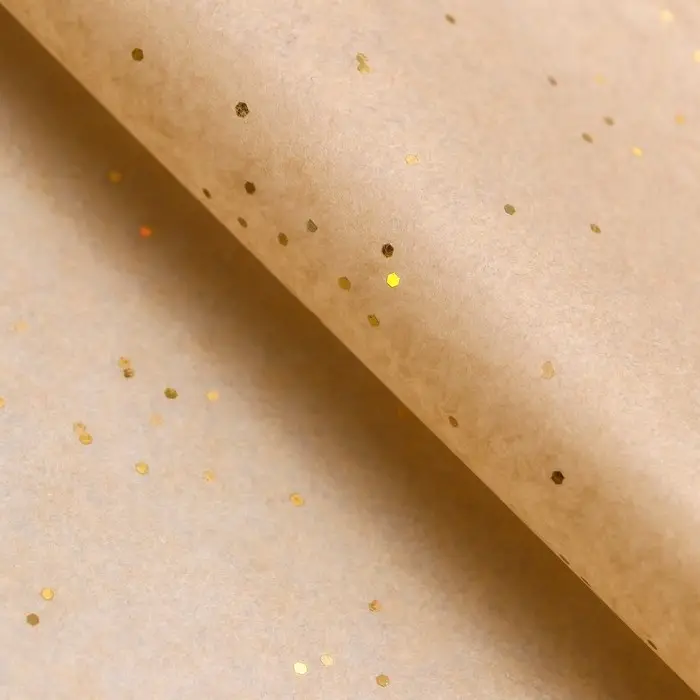 Бумага упаковочная тишью, &laquo;Конфетти&raquo;, натуральный, 50&times;66 см