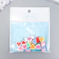 Набор бусин для рукоделия и плетения &laquo;Арт Узор. Сердечки с контуром&raquo;, 20 шт., цветные, PVC, 1&times;1&times;1 см