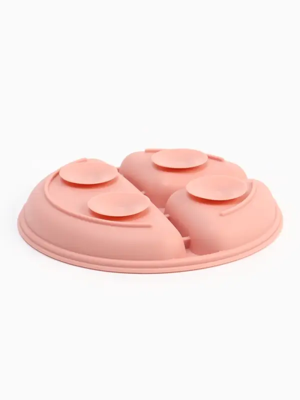 Тарелка детская секционная с ложкой и вилкой, 3 секции, розовый, Mum&Baby