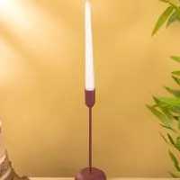 Подсвечник на 1 свечу текстурный "Баклажановый" 8х8х25,5 см