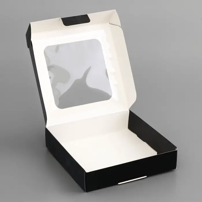 Коробка подарочная сборная с окном, упаковка, &laquo; 23 Февраля&raquo;, 13&times;13&times;3 см